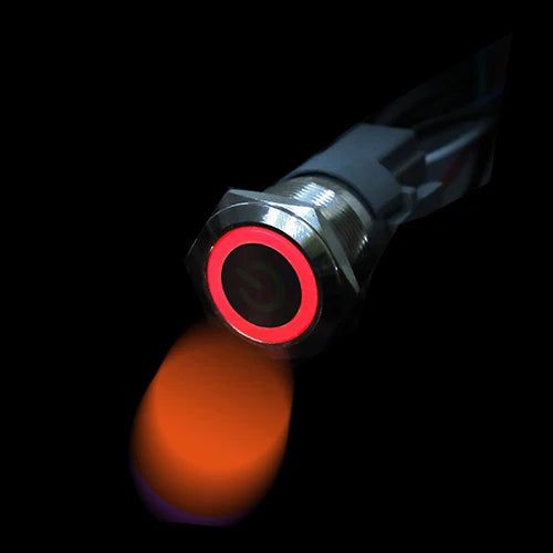 Metal LED Push Button Switch Waterproof 12–22MM | Self-Lock Push Button Switch Axl Red Ringlike 22mm 3-6V|Self-locking