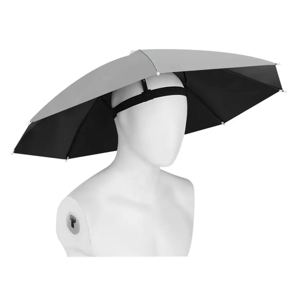 Foldable Hands-Free Umbrella Hat – Windproof Sun & Rain Cap Umbrella Hat Axl Gray Iron 8K