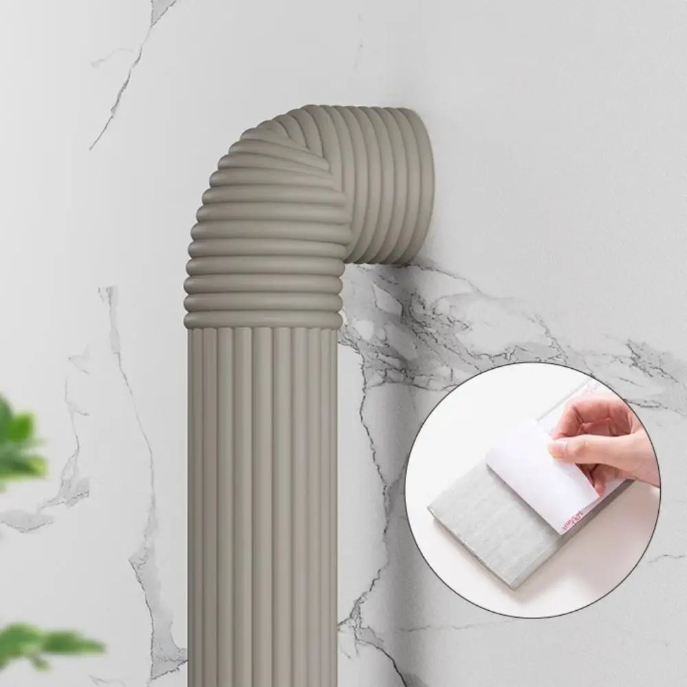 Self-Adhesive Pipe Cover Strip – Waterproof & Soundproof PVC Pipe Sealing Strip Axl Grey