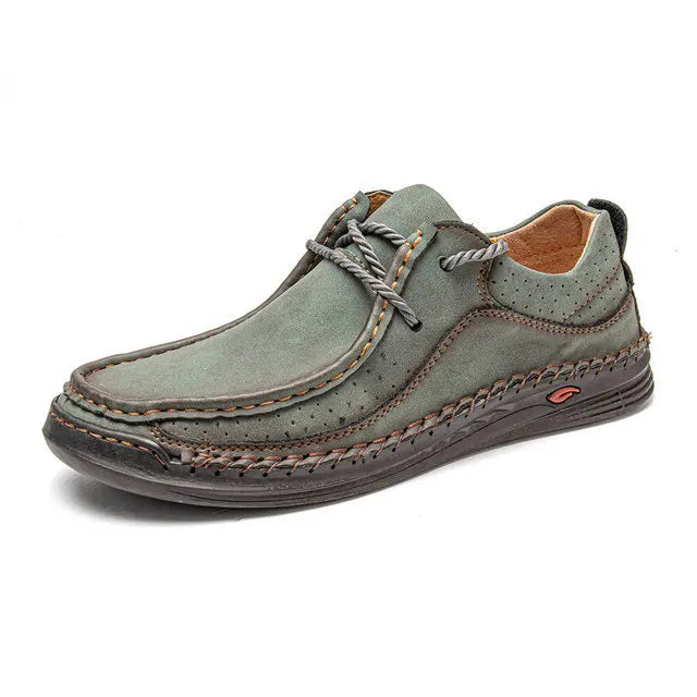 YBQJOO Men's PU Leather Casual Sneakers – Plus Size Lace-Up Men's Casual Sneakers Axl Green 44