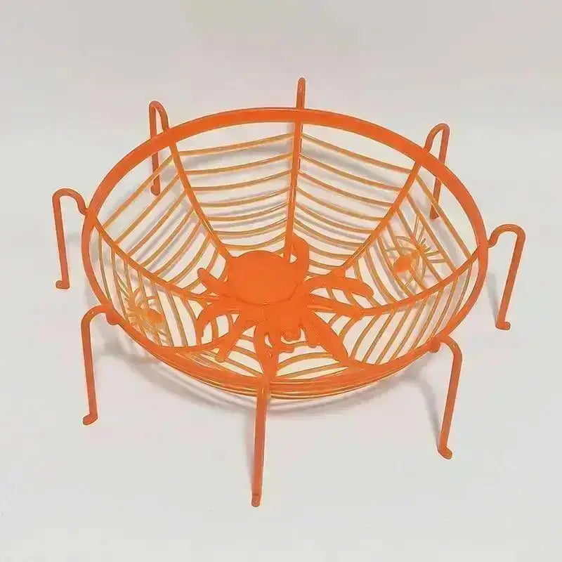 Halloween Spider Web Candy Bowl & Fruit Drain Basket Halloween Candy Bowl Axl Orange