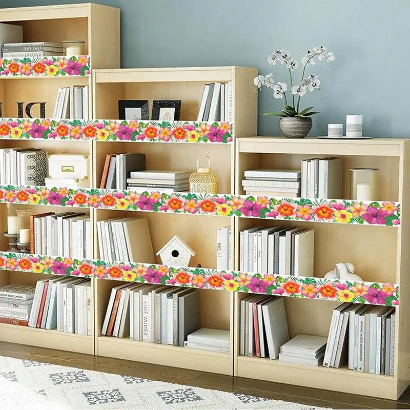 10-Color 60 Ft Self-Stick Floral Bulletin Board Border Trim Bulletin Board Border Axl