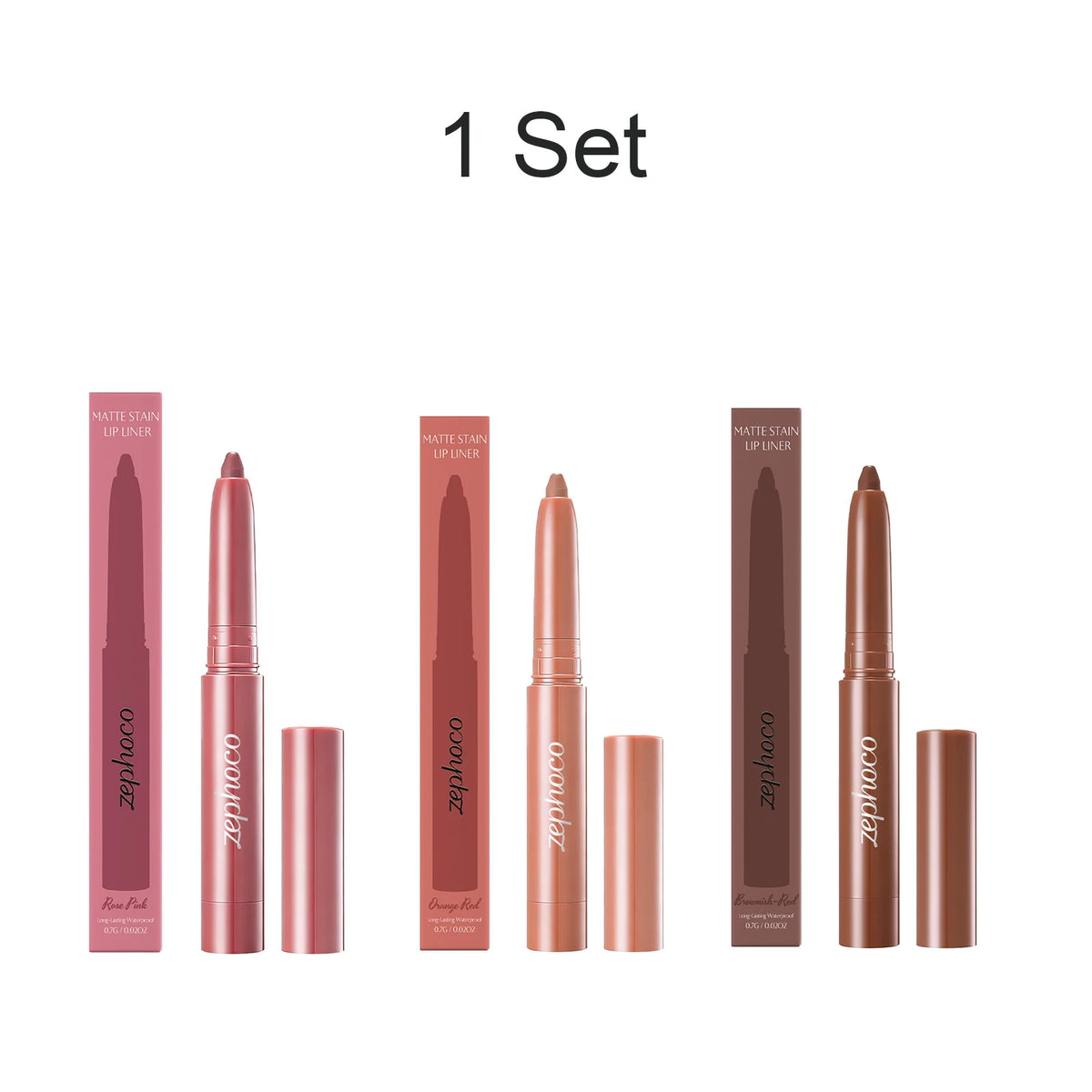 Matte Lip Liner Set – 3 Shades, Long-Lasting Color Lock Matte Lip Liner Axl 1 Set