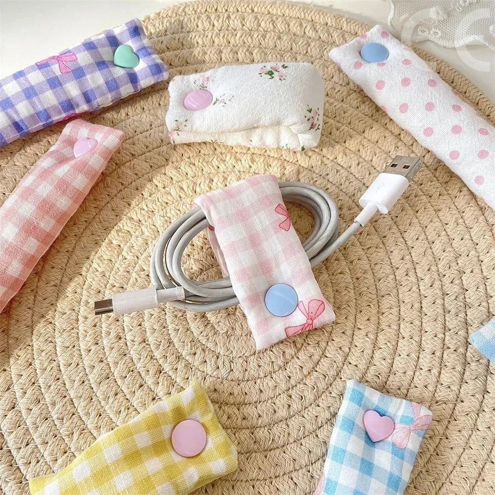 Floral Cable Ties – Cute Reusable Cloth Cord Organizer Straps Cable Cord Organizer Axl