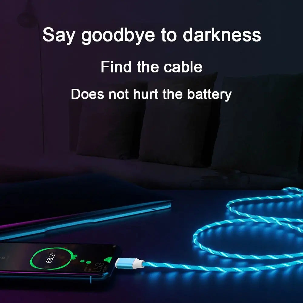 LED Glowing USB-C & Micro USB Charging Cable – 1M Luminous USB Charging Cable Axl