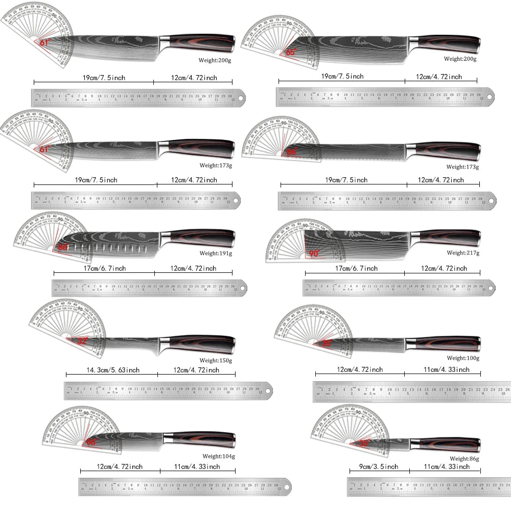 XITUO Damascus Chef Knife Set 1–10 Pcs | Ultra-Sharp Kitchen Knives Chef Knife Set Axl