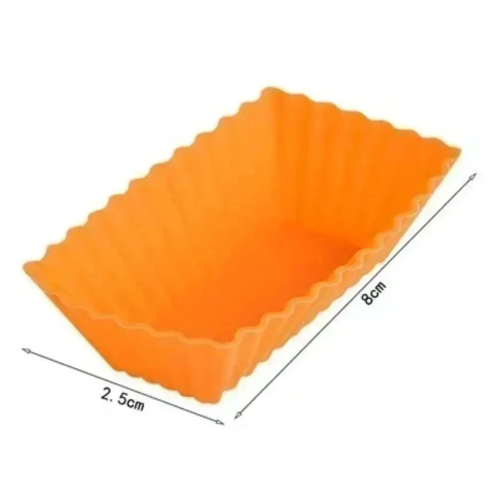10-Piece Colorful Silicone Rectangular Muffin Molds | Baking Set Silicone Baking Molds Axl