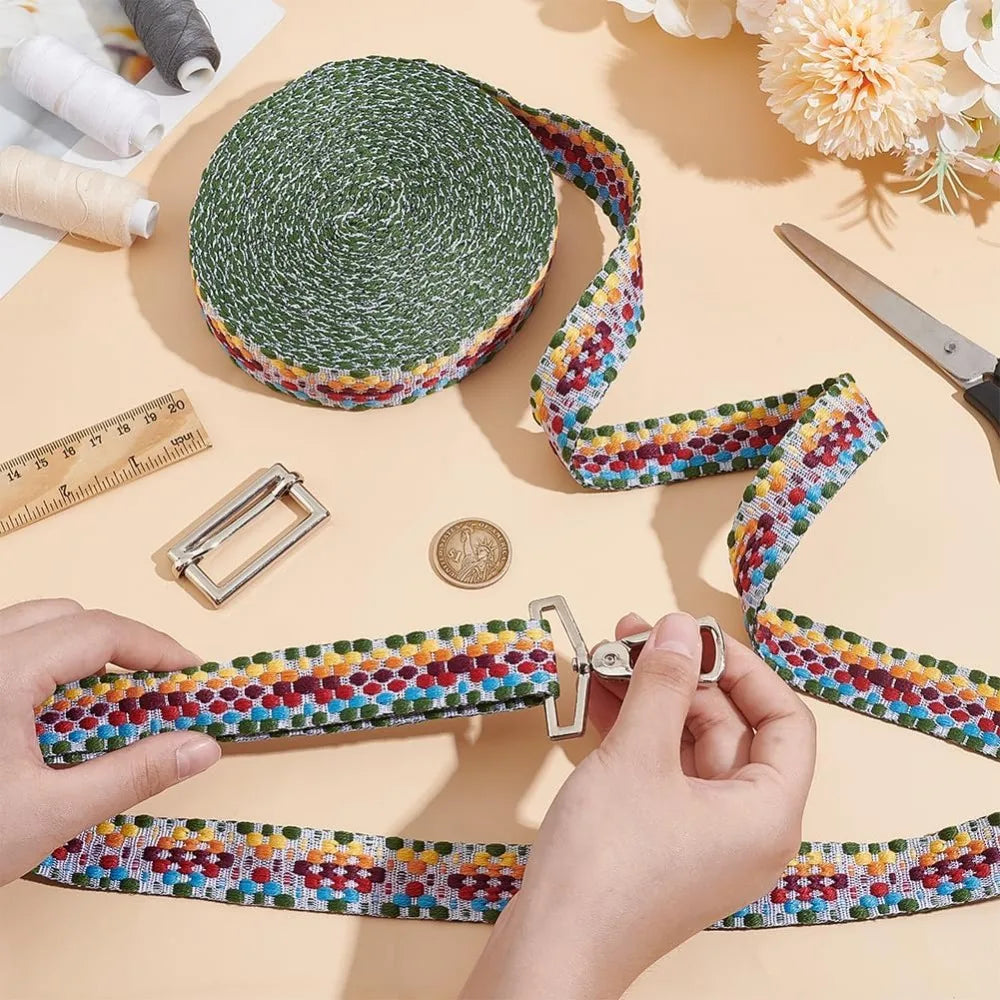 Jacquard Square Woven Ribbon 25mm – 10m Polycotton Craft Trim Craft Ribbon Trim Axl