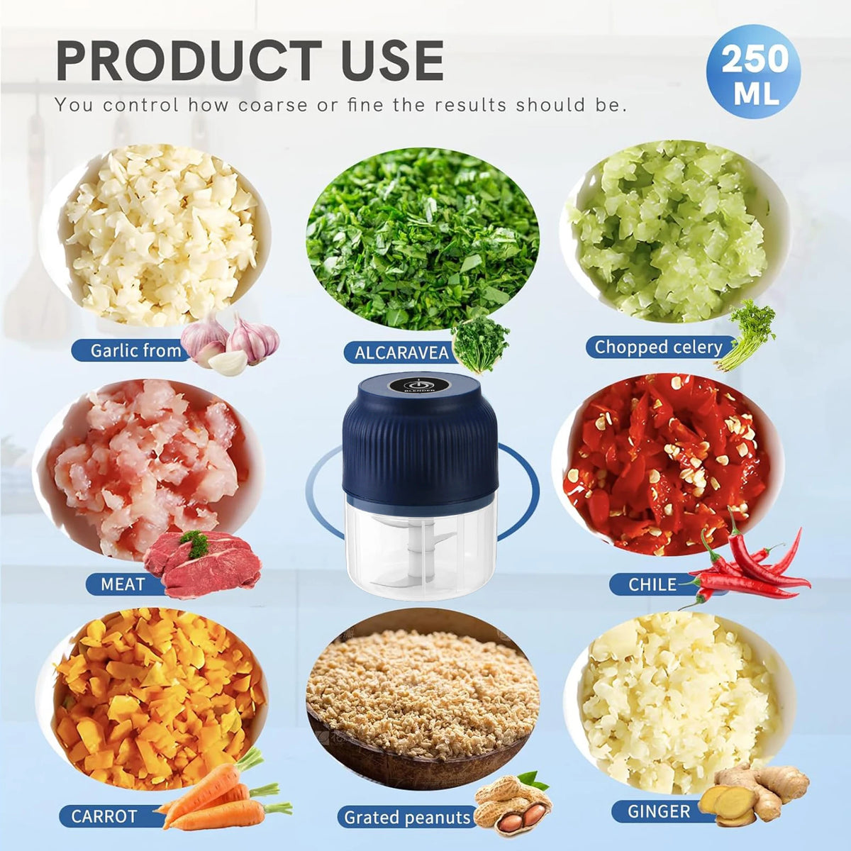 250ml USB Electric Mini Garlic Chopper & Vegetable Grinder Electric Food Chopper Axl
