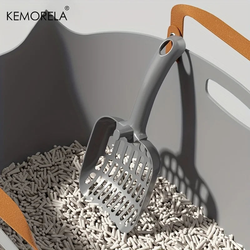 KEMORELA Portable Semi-Enclosed Cat Litter Box with Scoop Cat Litter Box Axl