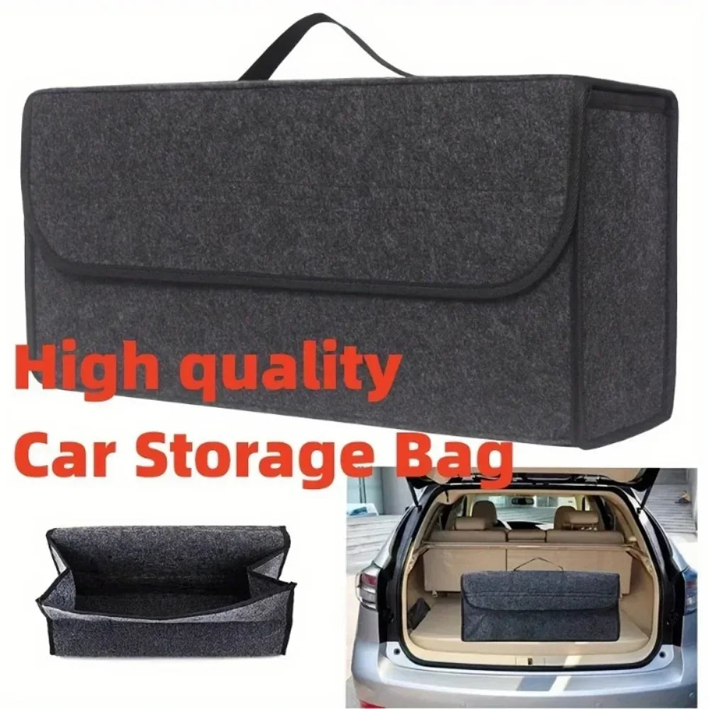 Gray Felt Car Trunk Organizer – Anti-Slip Compartment Box Car Trunk Organizer Axl
