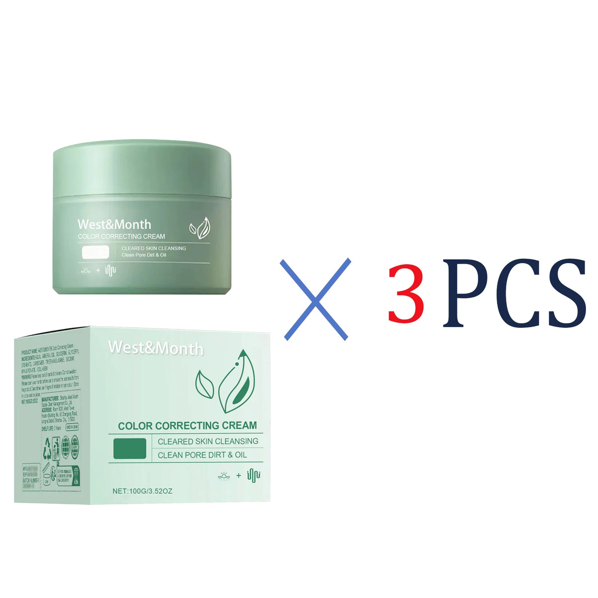 WEST MONTH 100g Deep Cleansing Balm & Color Correcting Cream Deep Cleansing Balm Axl 3 Pcs