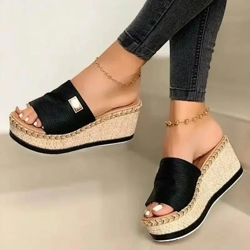 Women's Wedge Platform Sandals – Thick Sole Summer Mule Slippers Wedge Platform Sandals Axl