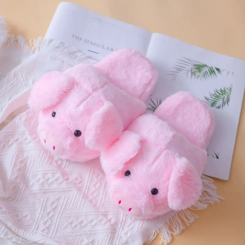 Cute Animal Fluffy Slippers – Women's Winter Cartoon Fur Slides Novelty Fur Slippers Axl