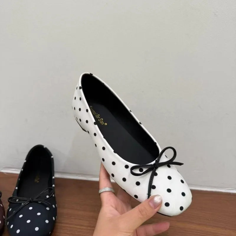 Polka Dot Women's Ballet Flats – Soft Sole Slip-On Dress Shoes Women's Ballet Flats Axl