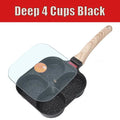 4-Cup Nonstick Egg Frying Pan with Lid | Omelet Skillet Nonstick Egg Pan Axl Deep 4 Cups Black