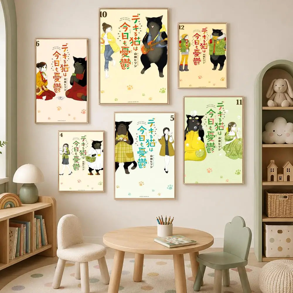 Cartoon Dekineko Self-Stick Wall Art Poster – Waterproof HD Wall Art Poster Axl