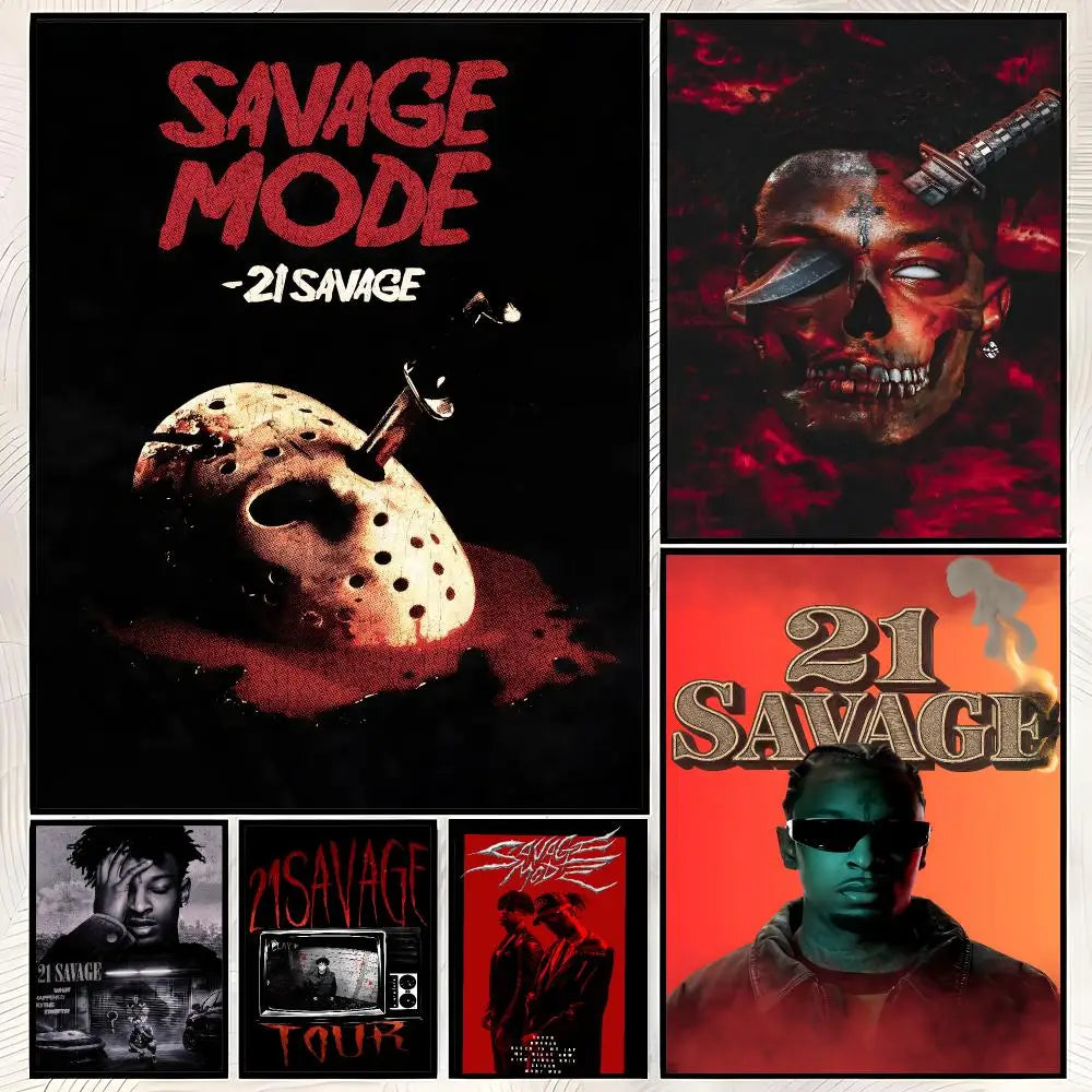 21 Savage Music Poster – Self-Stick HD Waterproof Wall Art Music Wall Poster Axl