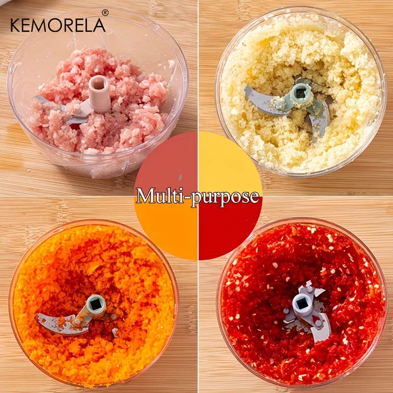 KEMORELA Manual Vegetable Chopper – Garlic & Onion Mincer 500/900ML Manual Food Chopper Axl