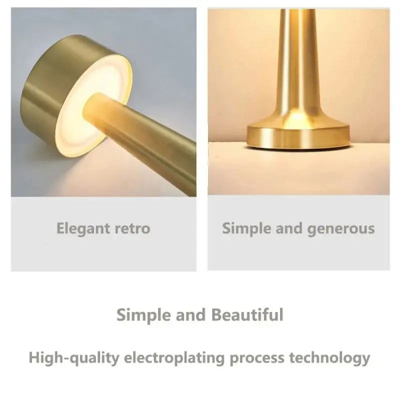 Retro LED Table Lamp – Touch Dimmable 3-Color Rechargeable LED Table Lamp Axl