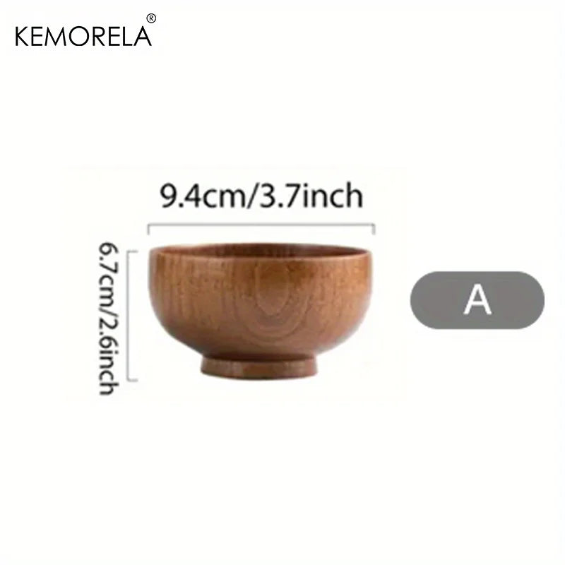 KEMORELA Natural Wooden Bowl – Salad, Rice & Fruit Serving Wooden Serving Bowl Axl A