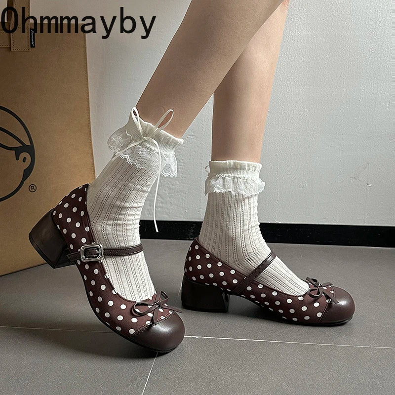 Women's Mary Jane Pumps – Butterfly-Knot Buckle Block Heel Mary Jane Pumps Axl