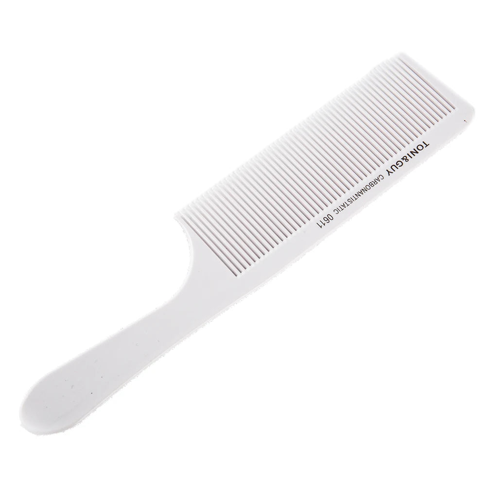 Curved Barber Clipper Comb – Flat Top Anti-Static Hair Cutting Barber Cutting Comb Axl A White