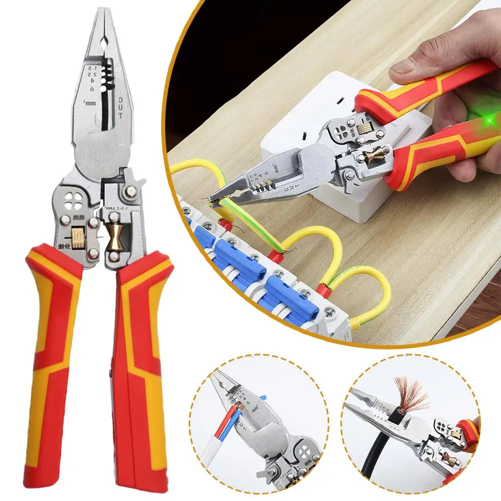 KITPIPI 8-in-1 Wire Stripper Crimping Cutting Plier Tool Wire Stripper Plier Axl