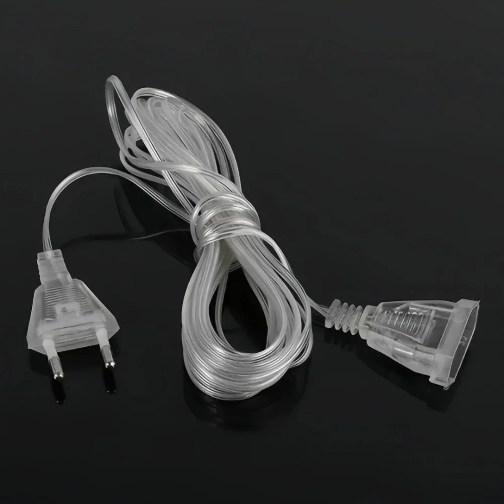 Transparent EU Plug Extension Cord for Fairy & LED String Lights Extension Cord Axl