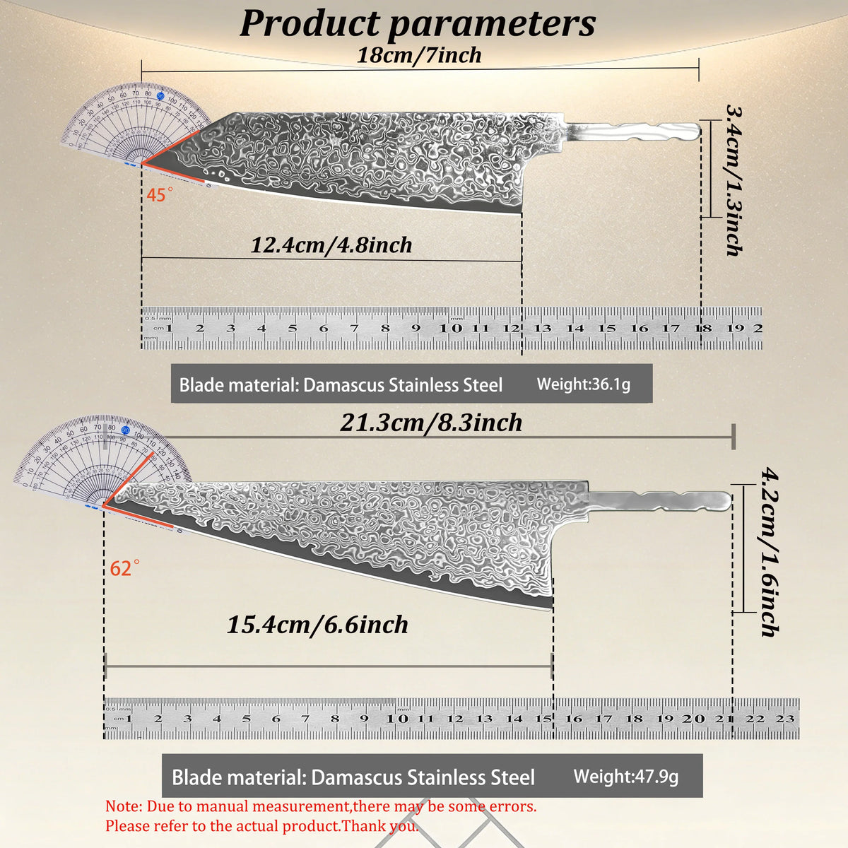 Hand Forged Damascus Steel Cleaver Blade Blank – Ultra Sharp Cleaver Blade Blank Axl