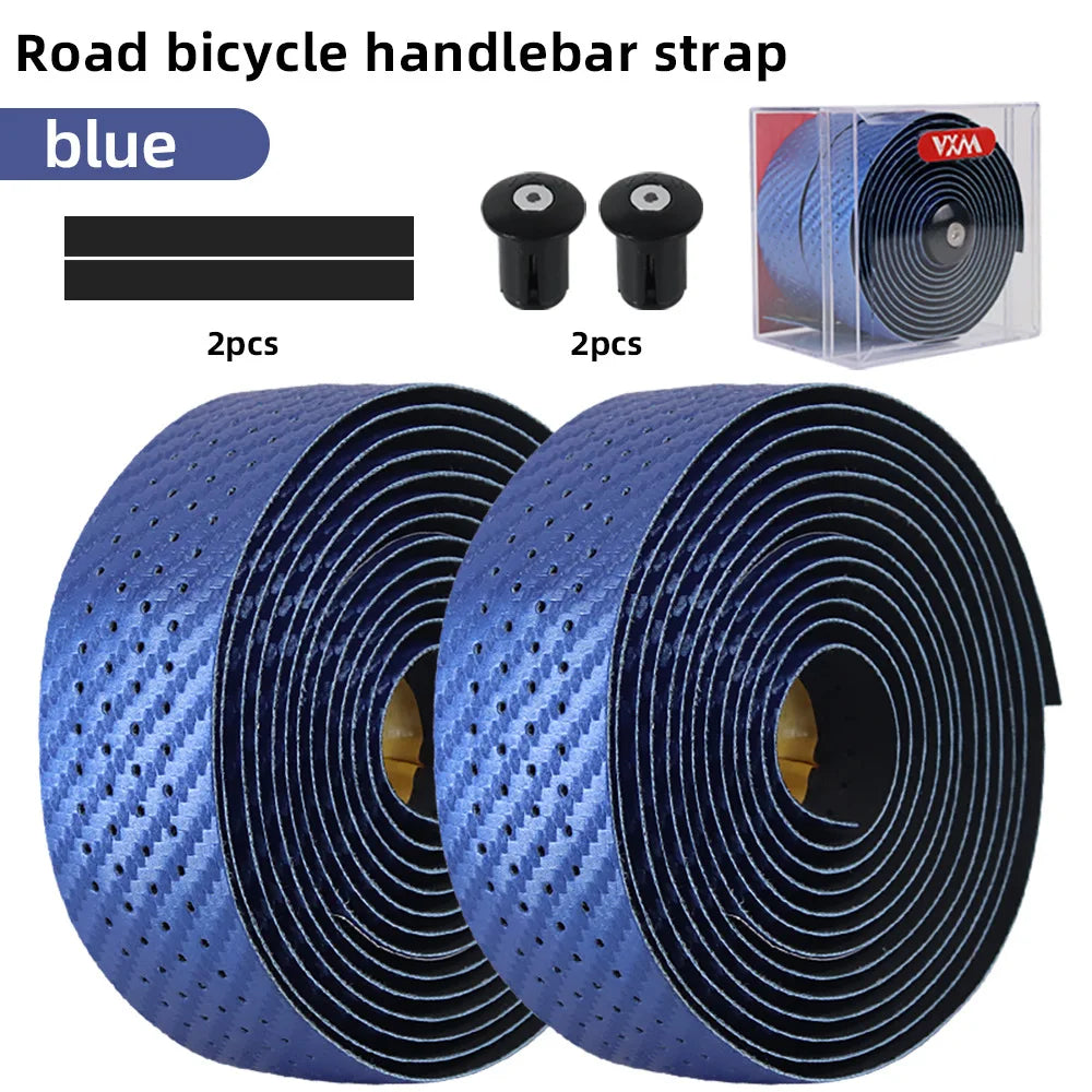 Road Bike Handlebar Tape – Carbon PU Non-Slip Drop Bar Wrap Handlebar Tape Axl VXMCarbon-pattern pe