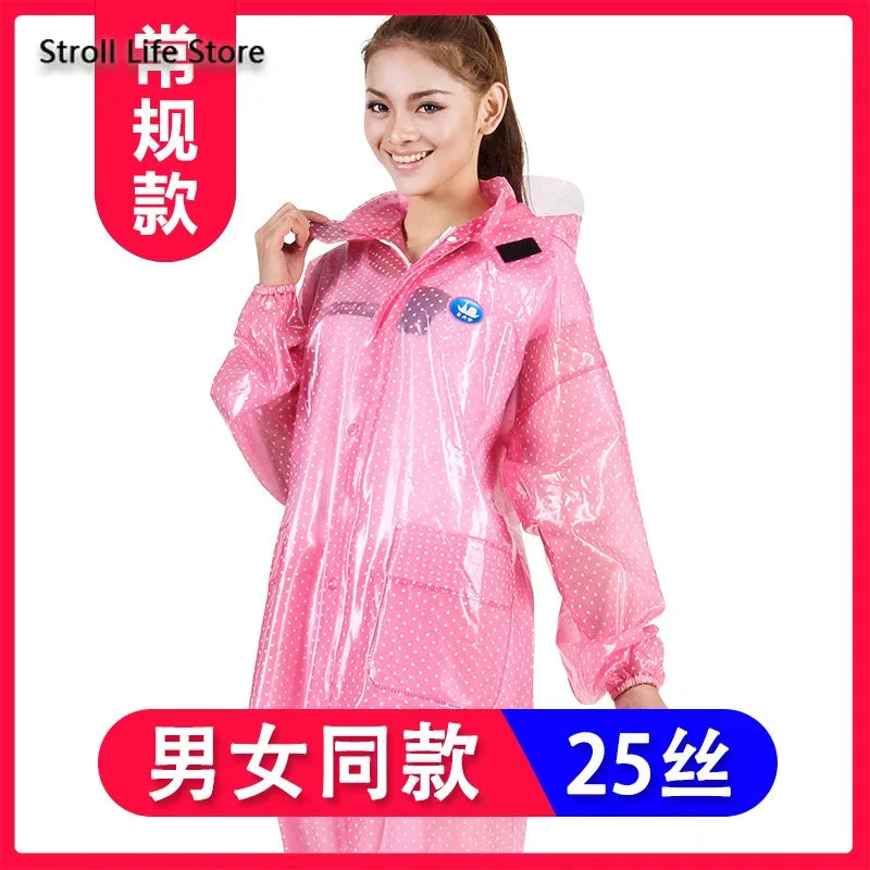 Waterproof Motorcycle Raincoat Suit – Transparent Pink Poncho Motorcycle Rain Suit Axl