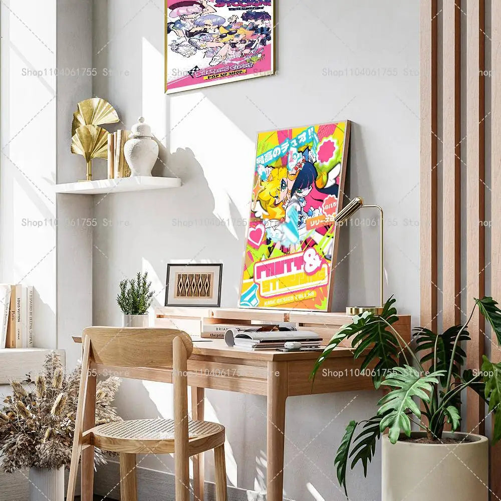 Anime Panty & Stocking Self-Adhesive Wall Art Poster Print Anime Wall Poster Axl