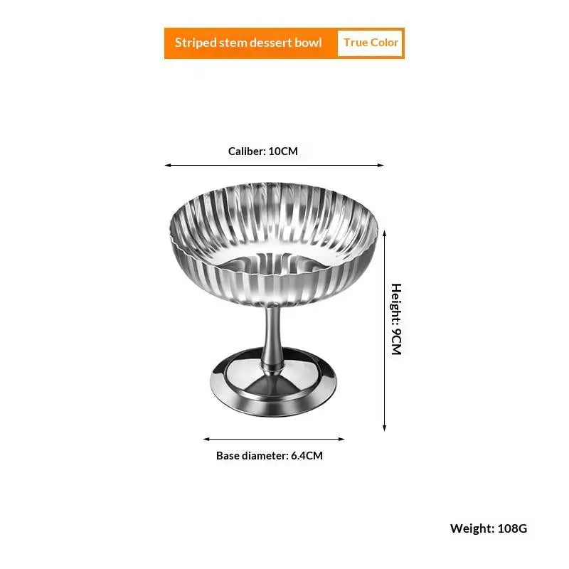 Stainless Steel Retro Dessert Goblet – Ice Cream & Fruit Cup Dessert Serving Cup Axl 1 Silver