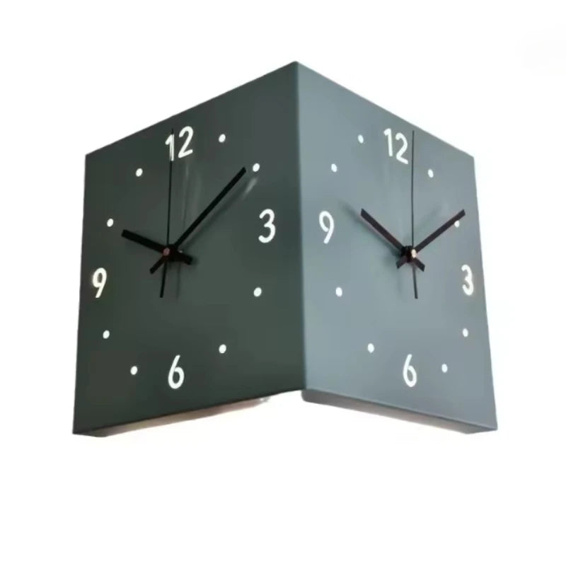 Double-Sided Corner Wall Clock – Silent Sensor Luminous Decor Decorative Wall Clock Axl
