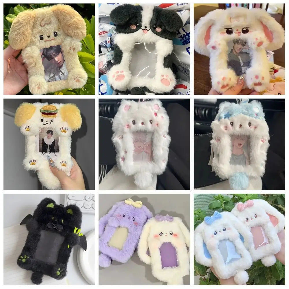 Plush Cartoon Animal Photocard Holder – Rabbit, Dog & Cat Photocard Holder Axl