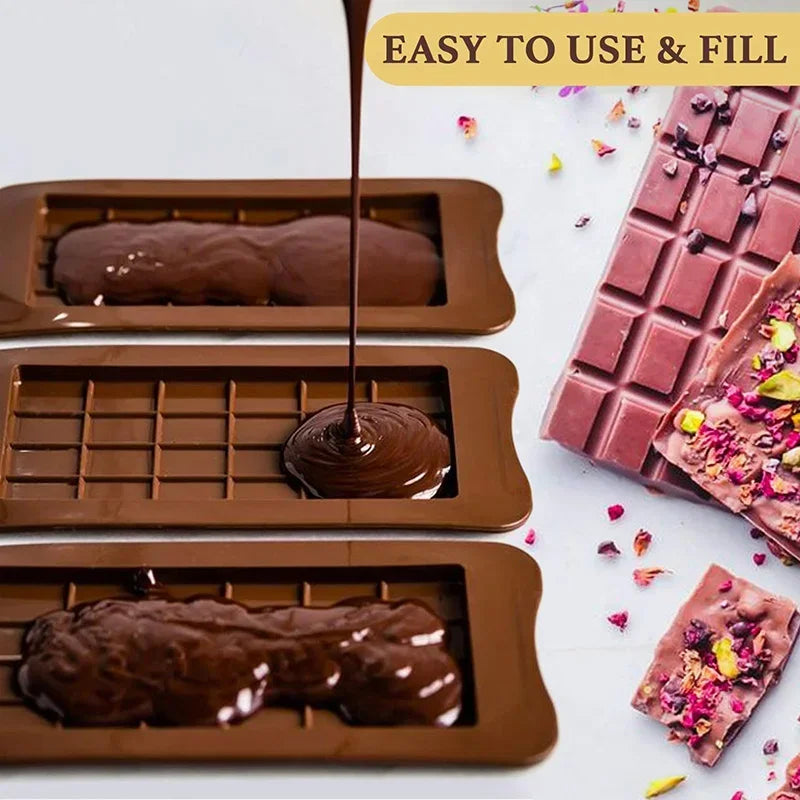 Silicone Chocolate Bar Mold – BPA Free Non-Stick Easy Release Silicone Baking Mold Axl