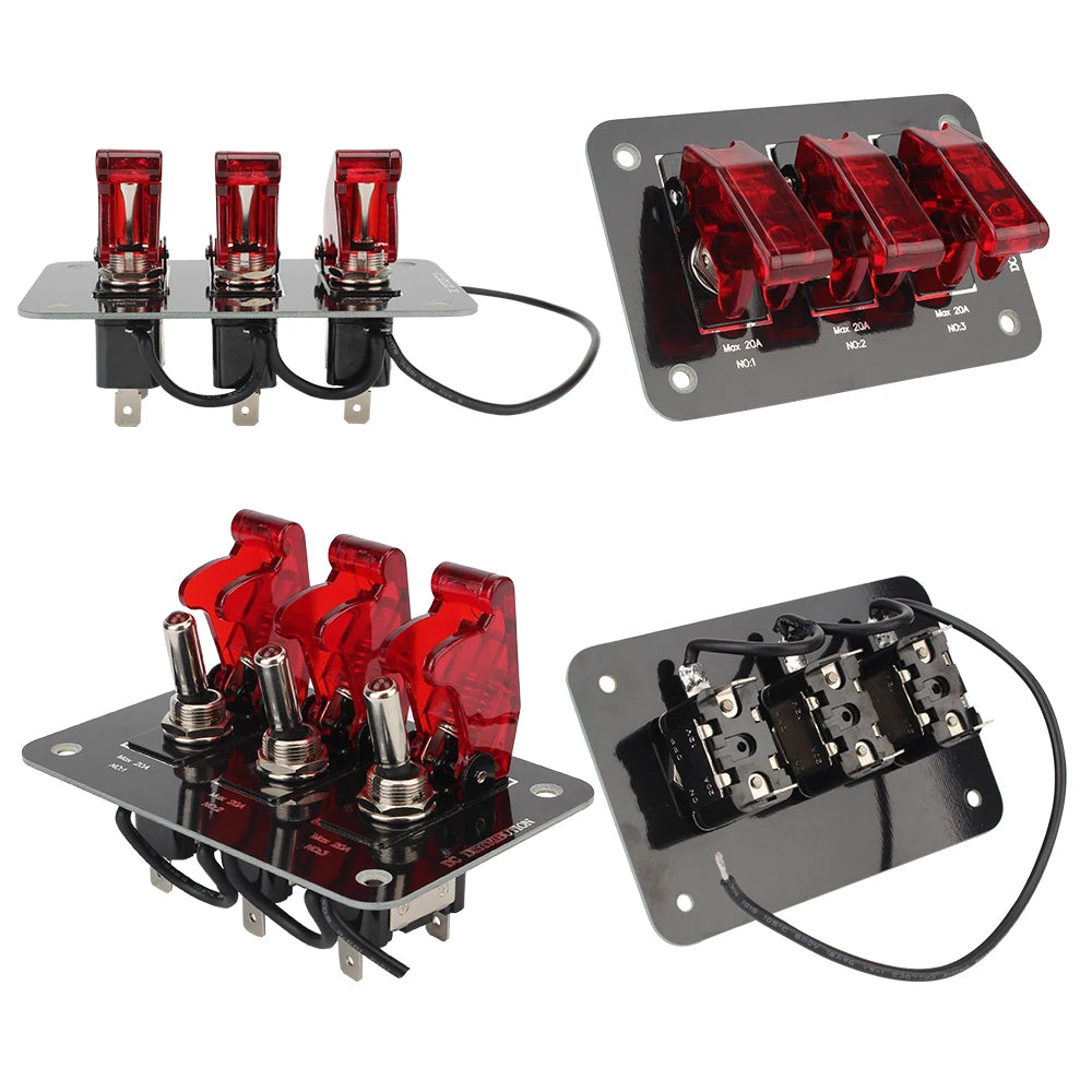 12V–24V Toggle Switch Panel 20A | Car Truck Caravan Waterproof Toggle Switch Panel Axl