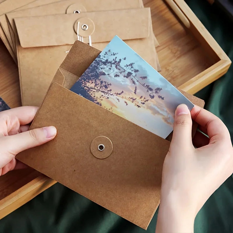 20 Retro Brown Kraft Paper Envelopes – Vintage Style Set Kraft Paper Envelopes Axl