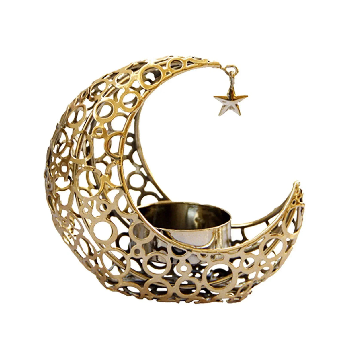 Ramadan Moon Metal Candle Holder – Eid Mubarak Home Decor Metal Candle Holder Axl Golden