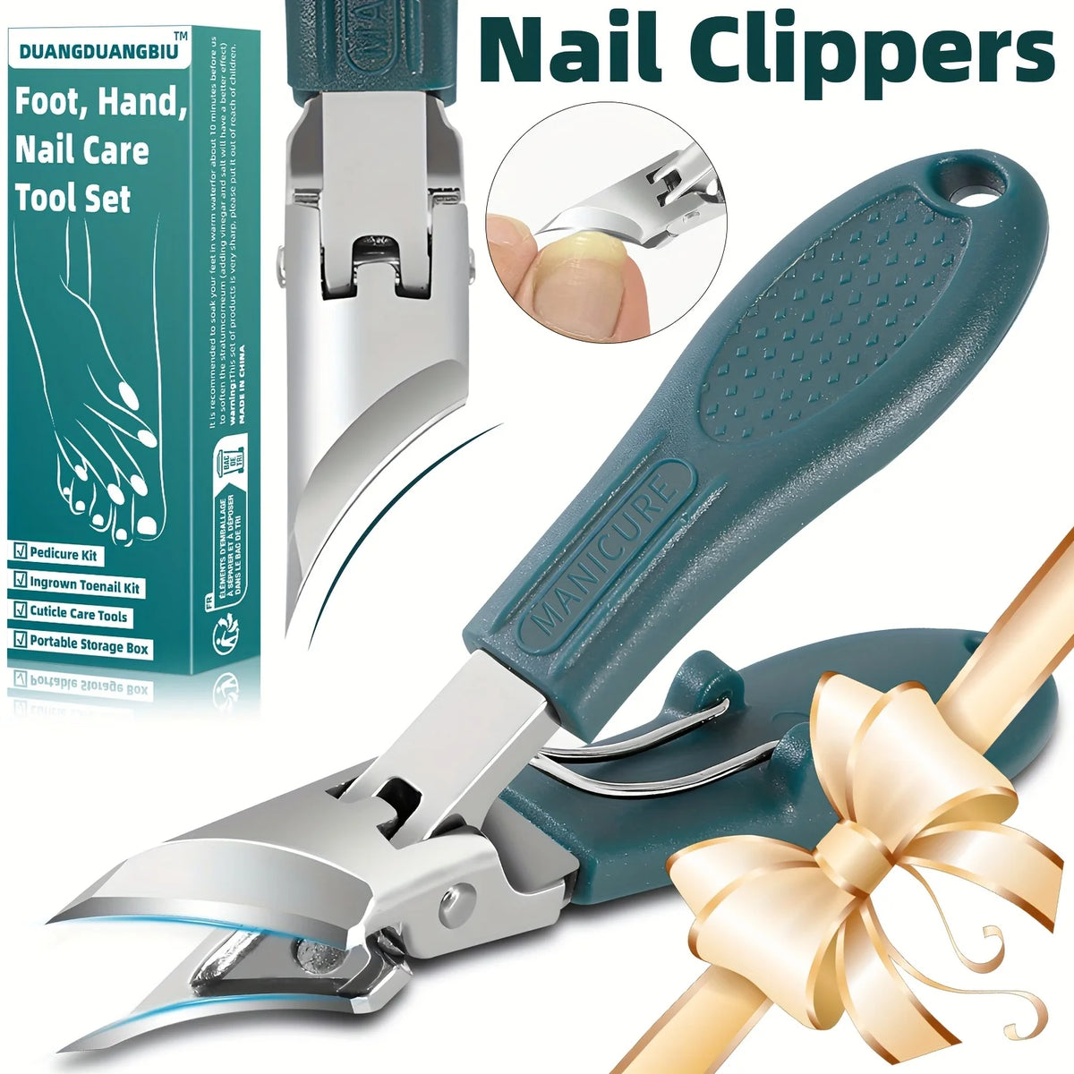 PLYS Ultra-Sharp Toenail Clipper – 25° Stainless Steel Blade Nail Clipper Axl