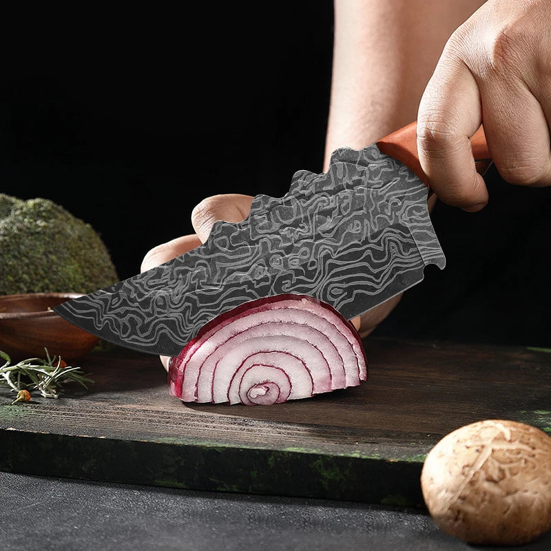 Damascus Stainless Steel Chef's Knife – Kitchen & BBQ Cutter Chef's Kitchen Knife Axl