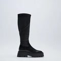 Women's Chunky Heel Zip Calf Boots – Punk Platform Style Women's Calf Boots Axl 35 black