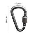 Aluminum Alloy D-Shape Locking Carabiner – Camping Hook Locking Carabiner Axl Gray
