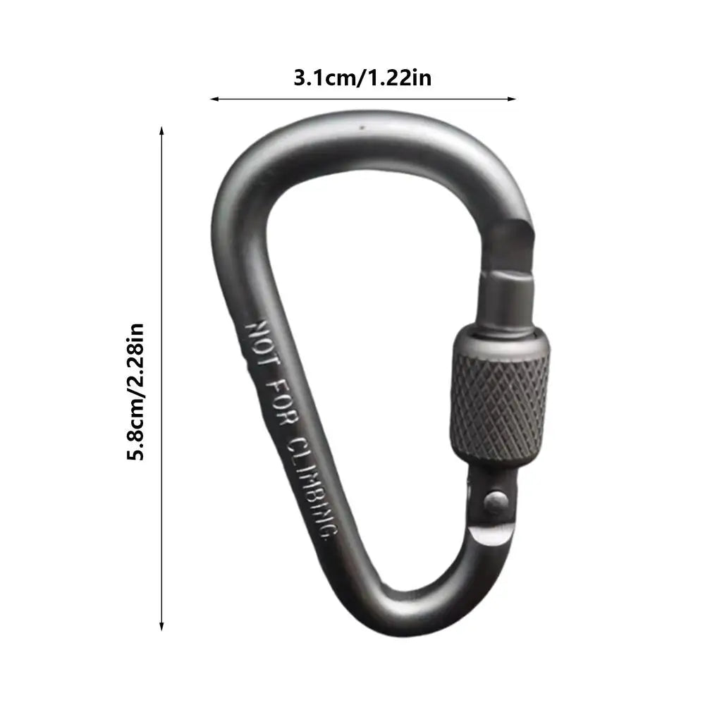 Aluminum Alloy D-Shape Locking Carabiner – Camping Hook Locking Carabiner Axl Gray