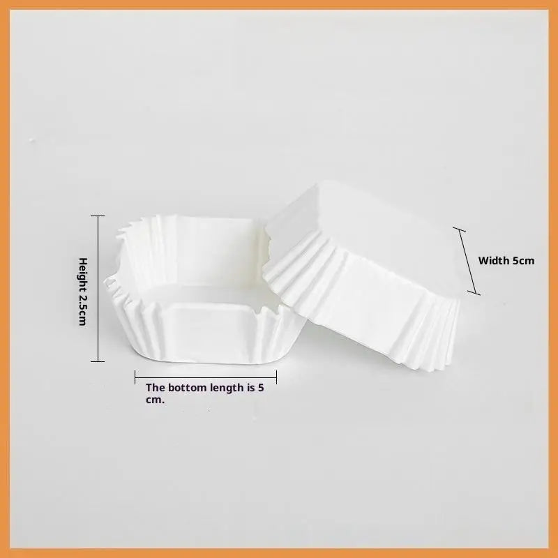 Square Mooncake Paper Liners 100/250Pcs – Oil-Proof Brownie Cups Baking Paper Liners Axl 250pcs 50mm White