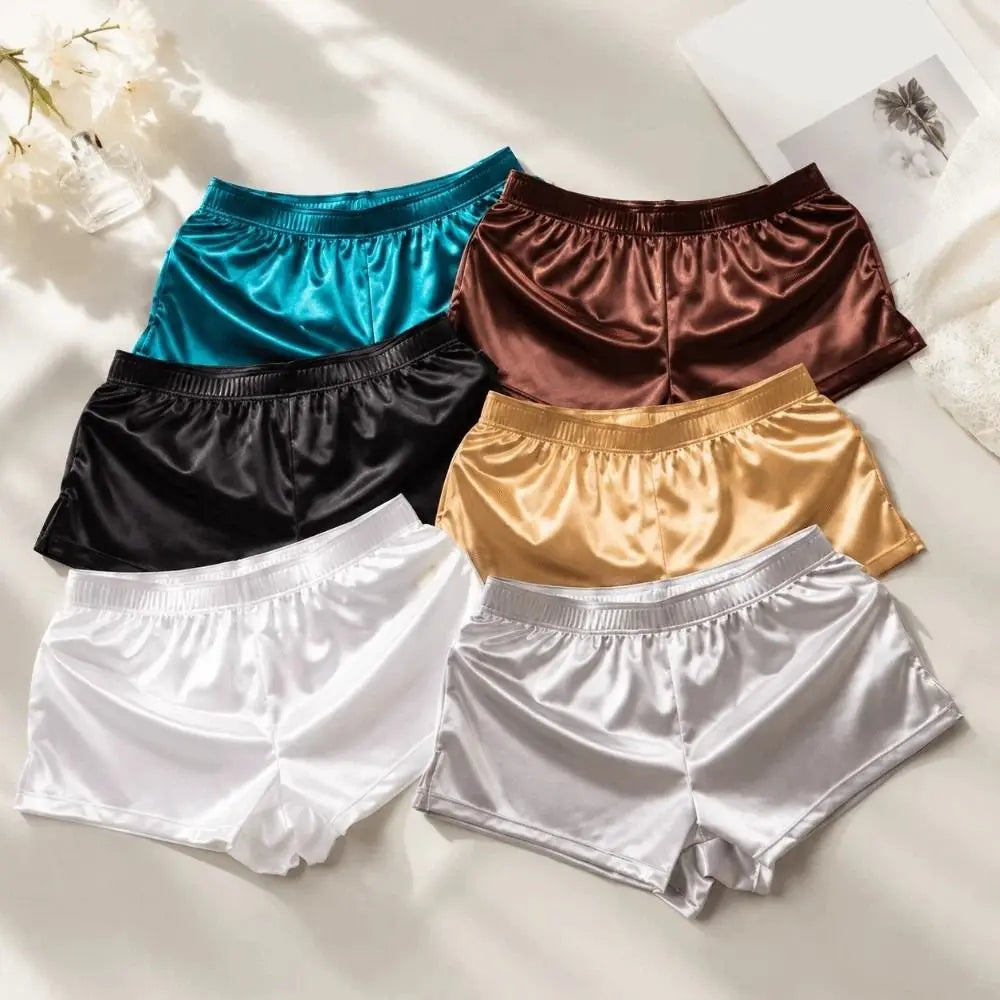 Ice Silk Satin Boxer Shorts – Loose Men's Sleep Underwear Men's Boxer Shorts Axl