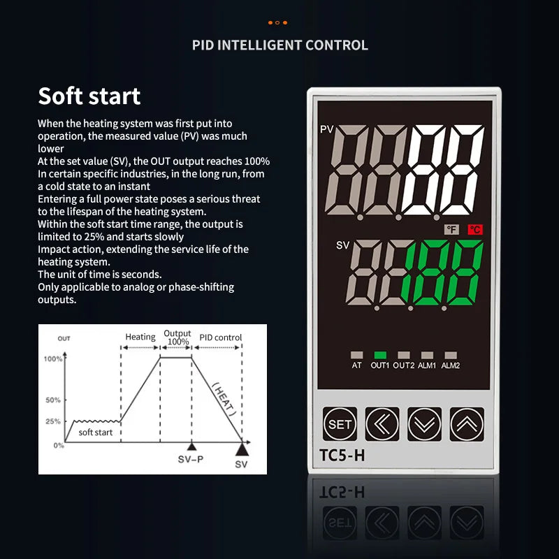 PID Temperature Controller K-Type Timer Relay Buzzer AC100–220V PID Temperature Controller Axl