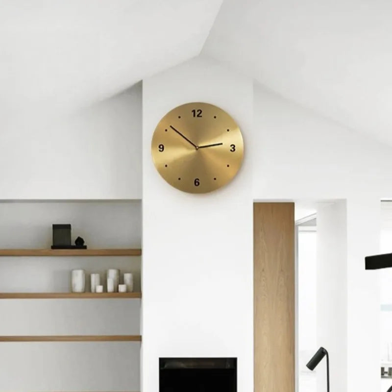 Modern Nordic Silent Wall Clock – Minimalist Gold Luxury Decor Silent Wall Clock Axl