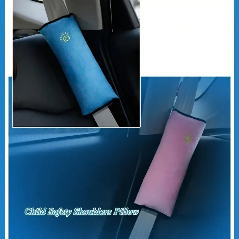 Kids Car Seat Belt Shoulder Protector & Neck Pillow | Soft Velvet Seat Belt Cushion Axl